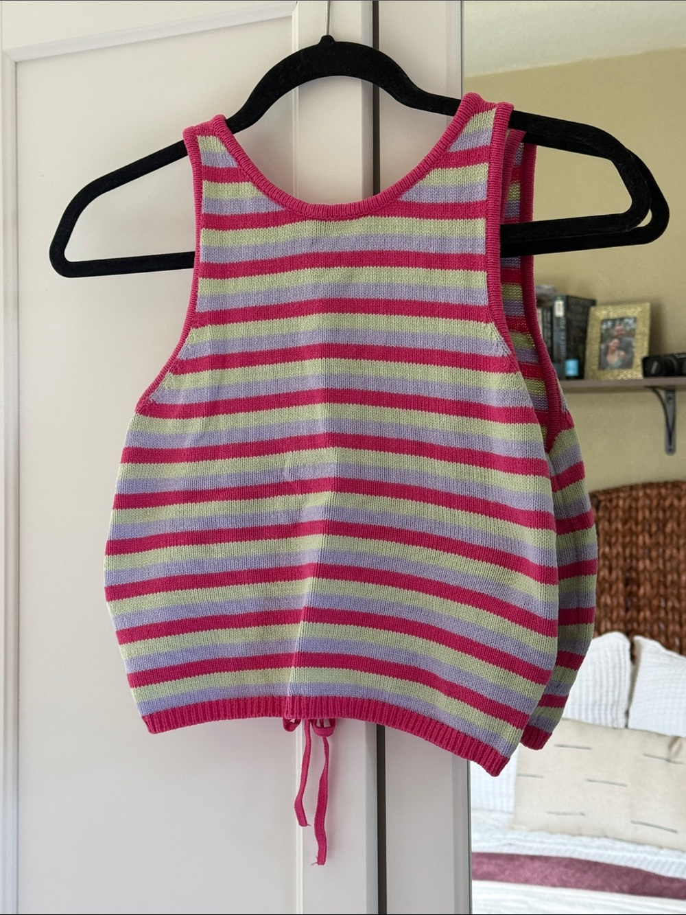 Abound Striped Knit Tank with Keyhole Back